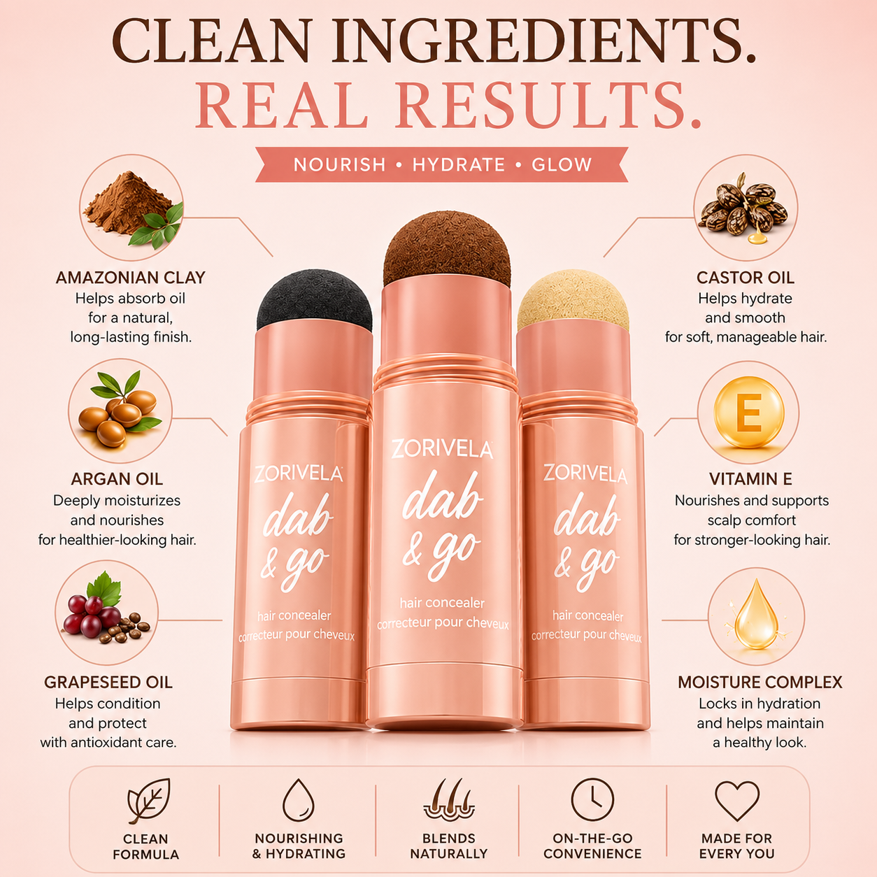 10–Second Hair Concealer Cover Grays. Fill Thin Areas. Perfect Your Hairline.