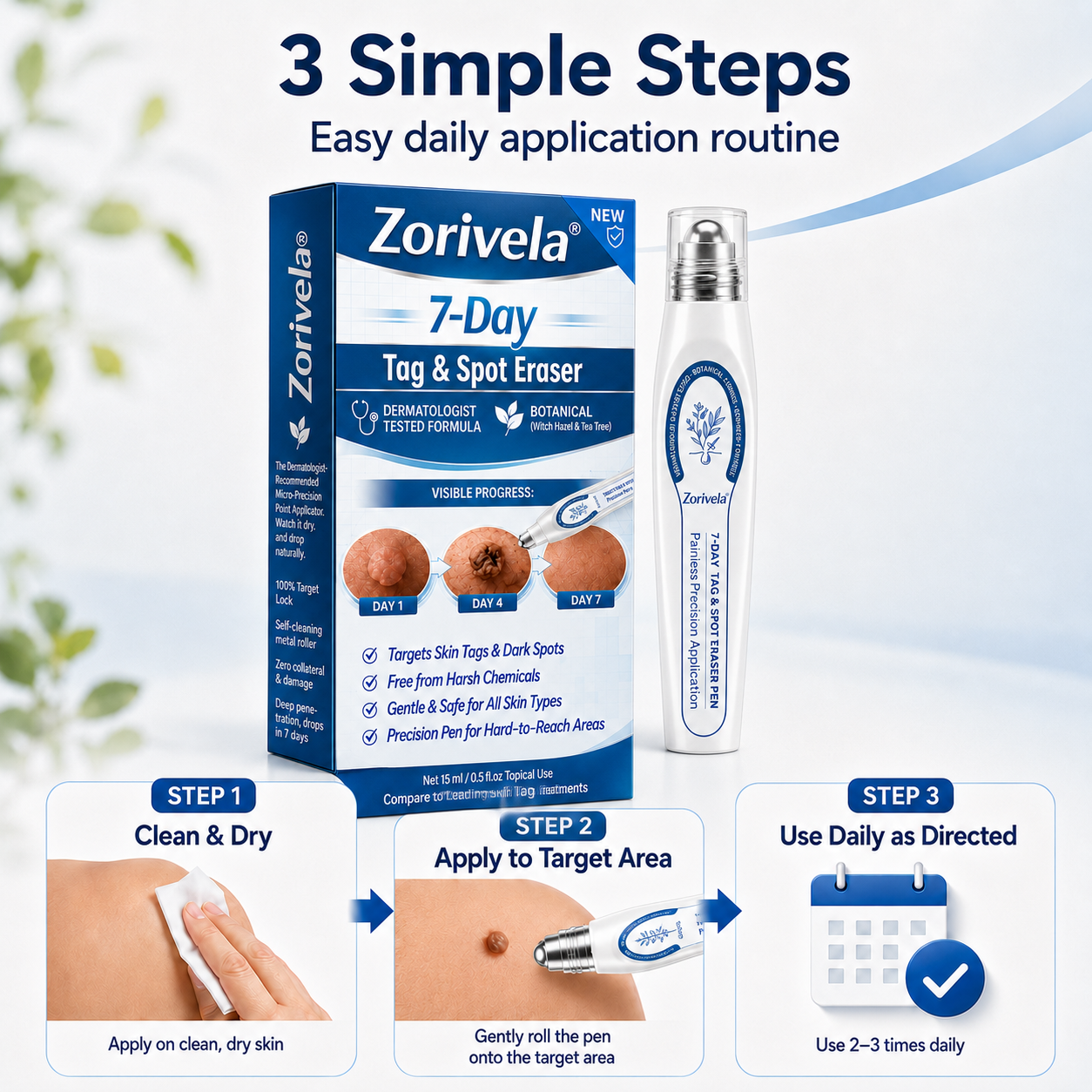 Painless and scar-free advanced imperfection removal ballpoint pen