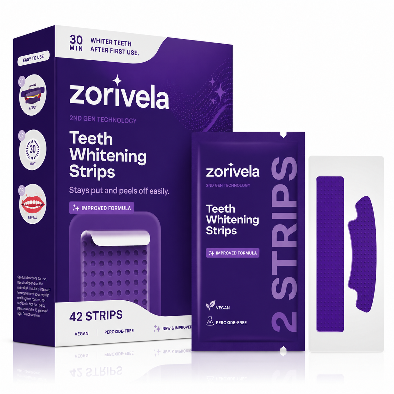 Zorivela®  whitening strips – Whiten Faster, Smile Brighter