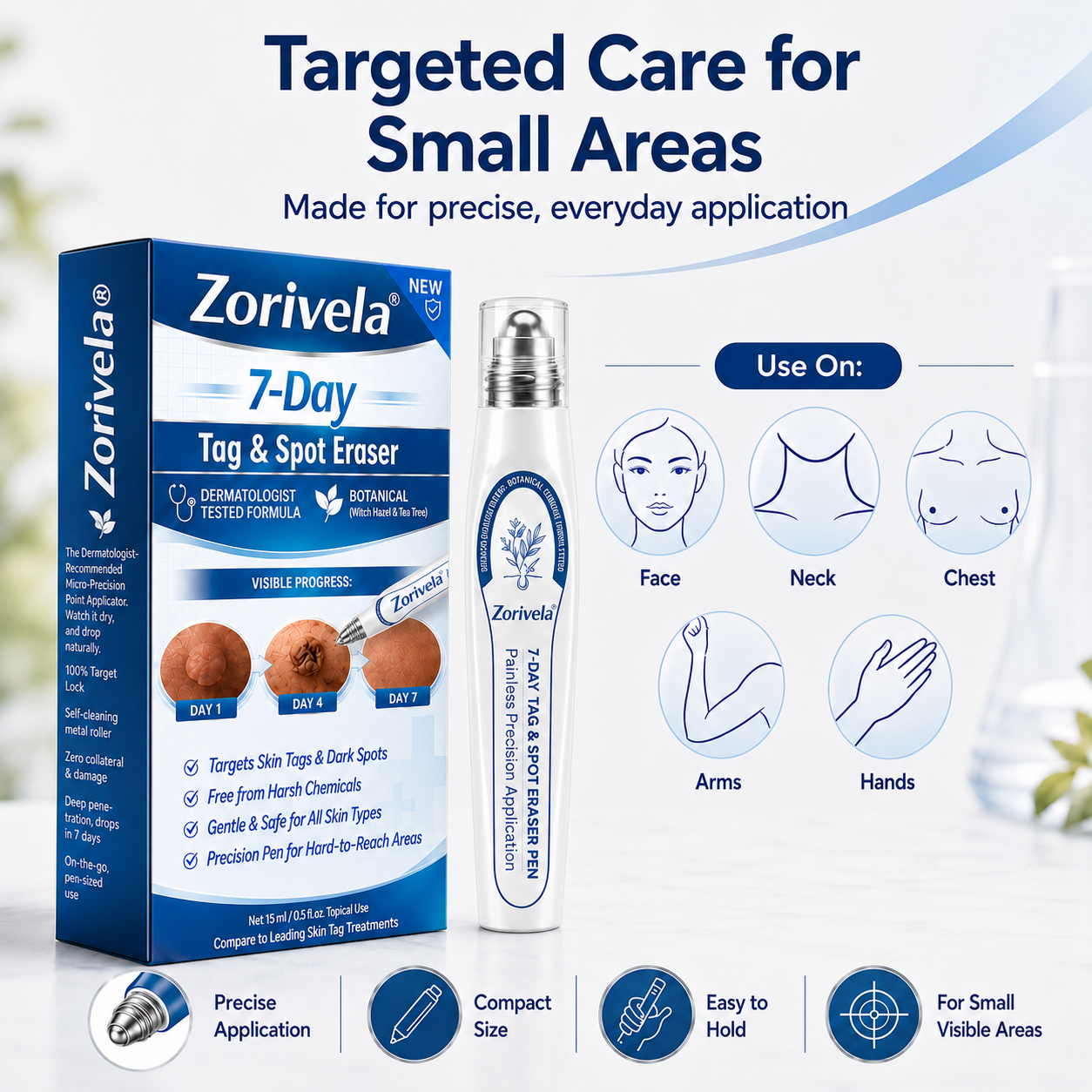 Painless and scar-free advanced imperfection removal ballpoint pen