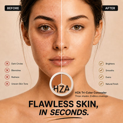 3-in-1 Tri-Color Concealer – Full Coverage, Crease-Free & Waterproof