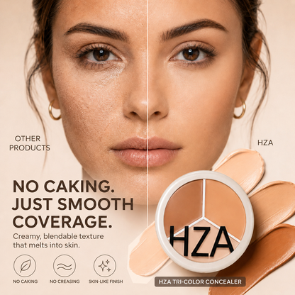 3-in-1 Tri-Color Concealer – Full Coverage, Crease-Free & Waterproof